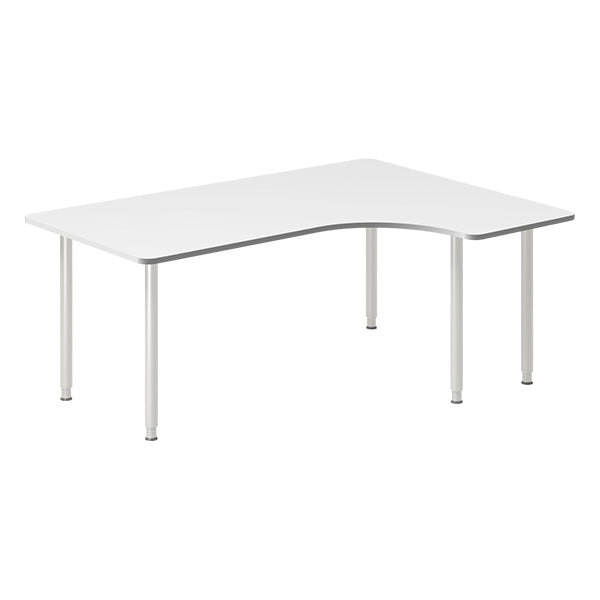 Skrivebord DNA, Hvid 1800x1200mm Højre I-ben/Alugrå