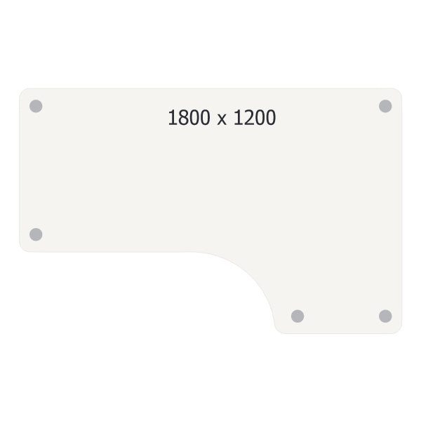 Skrivebord DNA, Hvid 1800x1200mm Højre I-ben/Alugrå