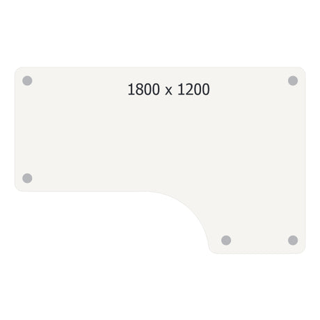 Skrivebord DNA, Hvid 1800x1200mm Højre I-ben/Alugrå