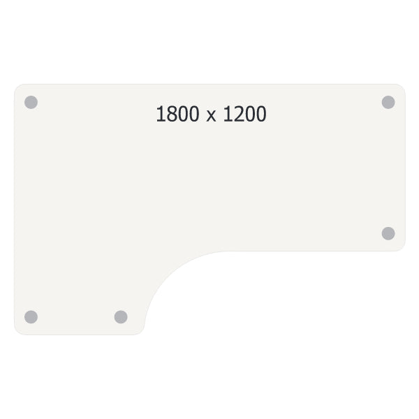 Skrivebord DNA, Hvid 1800x1200mm Venstre I-ben/Alugrå