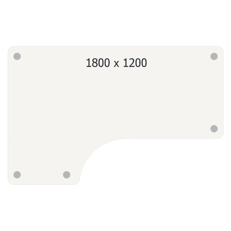 Skrivebord DNA, Hvid 1800x1200mm Venstre I-ben/Alugrå