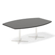 Konferencebord DNA, Antracit 2000x1200 mm bådformet, Hvid understel
