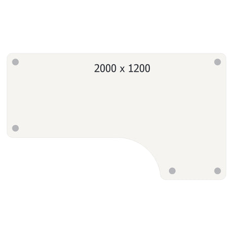 Skrivebord DNA, Lysgrå 2000x1200 mm Højre I-ben/Alugrå