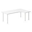Skrivebord DNA, Hvid 2000x1200mm Højre I-ben/Alugrå