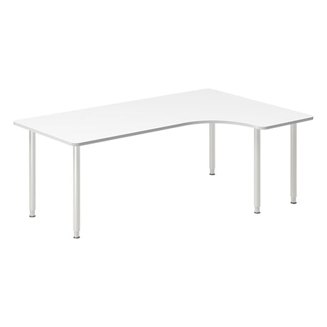 Skrivebord DNA, Hvid 2000x1200mm Højre I-ben/Alugrå