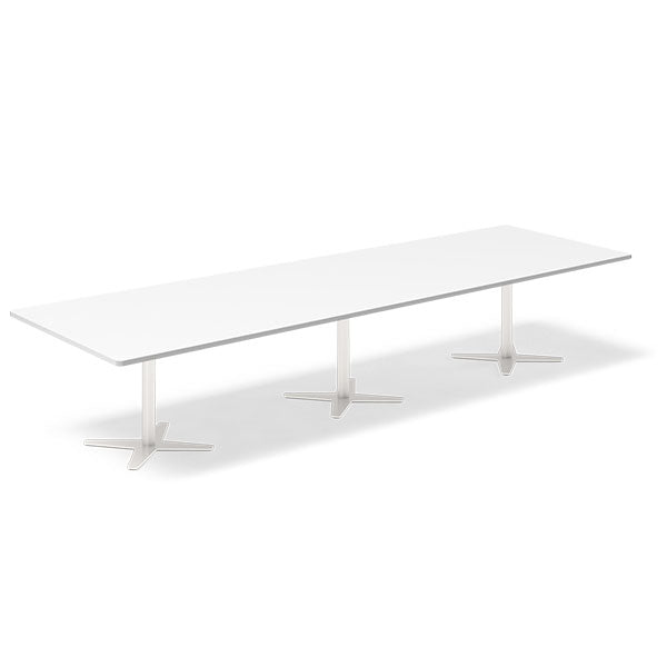 Konferencebord DNA, Hvid 3800x1200 mm rektangulært, Hvid understel