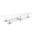 Konferencebord DNA, Hvid 5000x2365 mm trapezformet, Alugrå understel