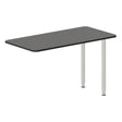 Skrivebord, tilbyg DNA Antracit 1200x600 mm I-ben Alugrå