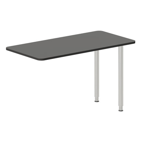 Skrivebord, tilbyg DNA Antracit 1200x600 mm I-ben Alugrå