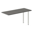 Skrivebord, tilbyg DNA Antracit 1400x600 mm I-ben Alugrå