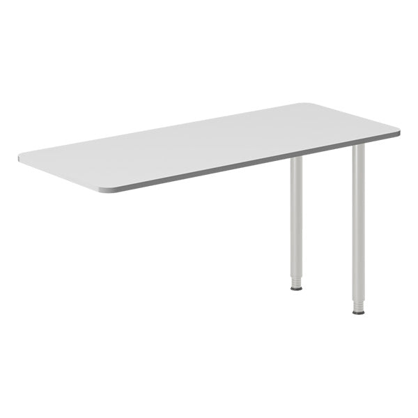 Skrivebord, tilbyg DNA Lys grå 1400x600 mm I-ben Alugrå