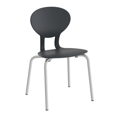 Stol Rocka 3071S Sort/Alugrå RAL 9006, siddehøjde 370mm