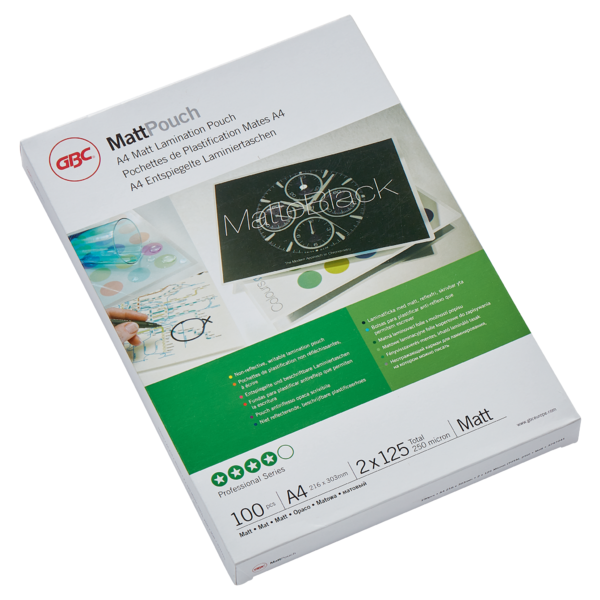 Lamineringslomme mat 125my A4 (100)