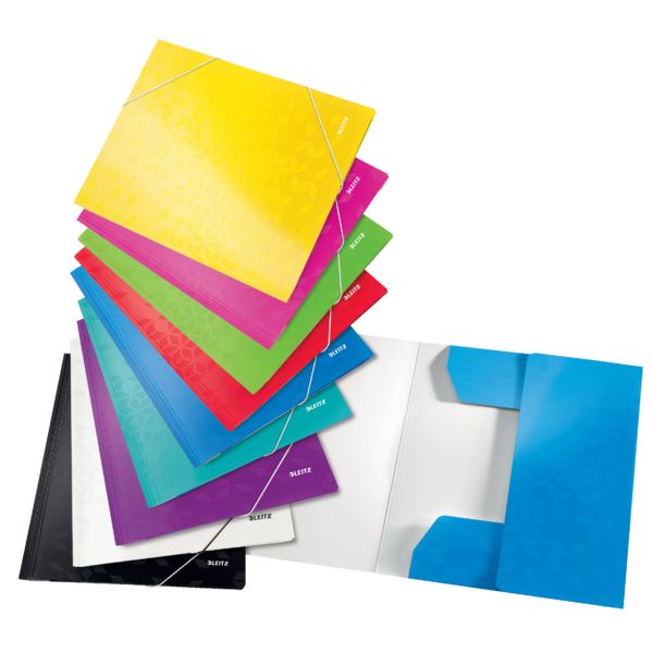 3-klap elastikmappe WOW A4 perlehvid