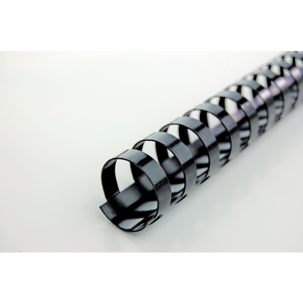 Spiralringe plastik 6mm A4 21R sort (100)