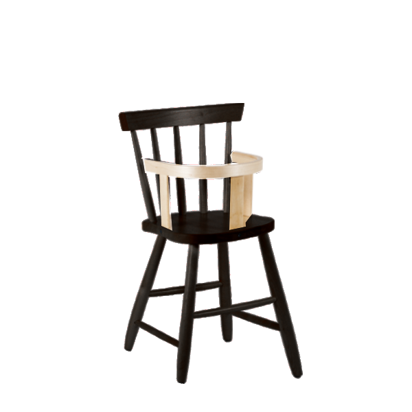 Børnestol Enkel 3172, sortbejdset massiv birk med bøjle, siddehøjde 330mm