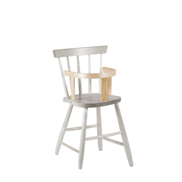 Børnestol Enkel 3172, hvidbejdset massiv birk med bøjle, siddehøjde 330mm