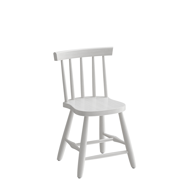 Børnestol Enkel 3172, hvidbejdset massiv birk, siddehøjde 370mm