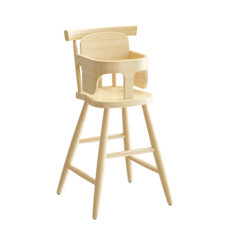 Børnestol Enkel 3172, klarlakeret massiv birk med bøjle, siddehøjde 520mm