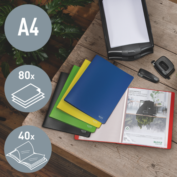 Displaybog recycle PP 40 lommer grøn