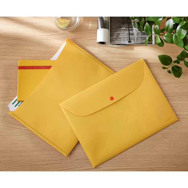 Omslagslomme/kuvert Cosy PP A4 gul (3)