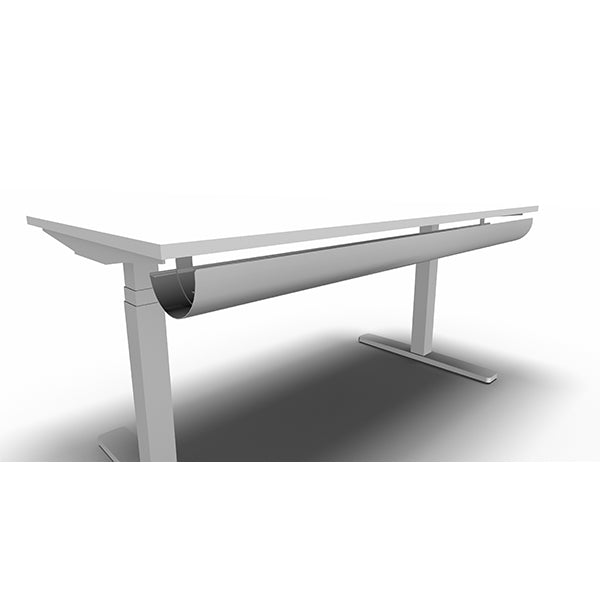 Kabelholder Halfpipe til bord, Alugrå 1150 mm