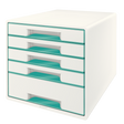 Desk cube WOW m/5-skuffer hvid/isblå