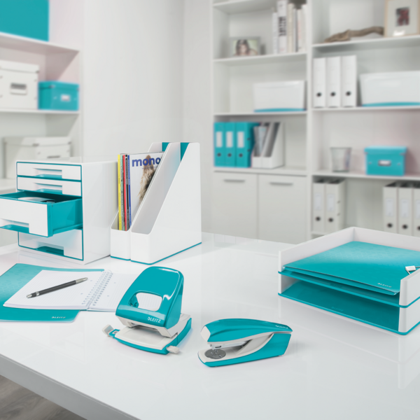 Desk cube WOW m/5-skuffer hvid/isblå