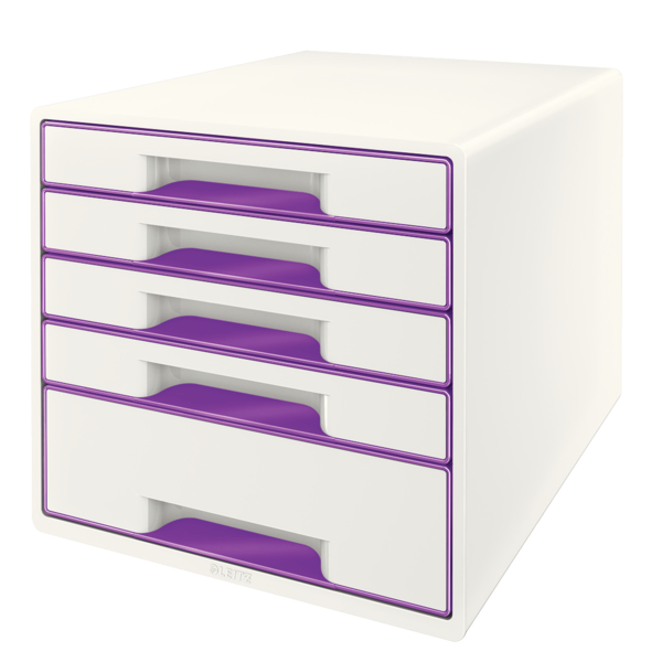 Desk cube WOW m/5-skuffer hvid/lilla