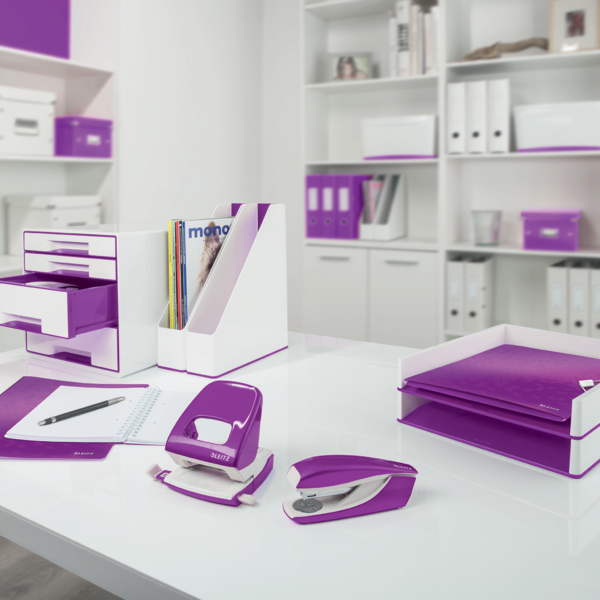 Desk cube WOW m/5-skuffer hvid/lilla