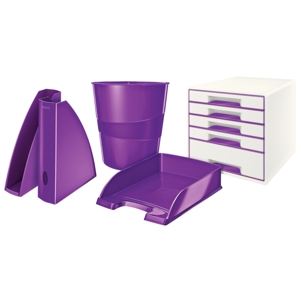 Desk cube WOW m/5-skuffer hvid/lilla