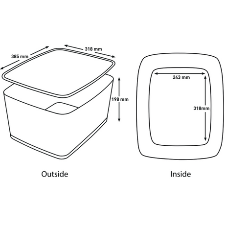 Opbevaringsboks MyBox L hvid/grå