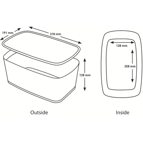 Opbevaringsboks MyBox L hvid/grå