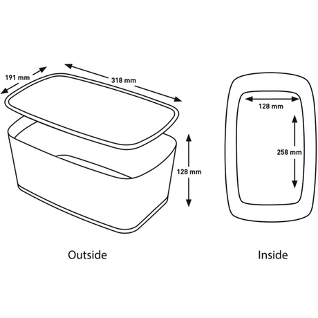 Opbevaringsboks MyBox S hvid/grå