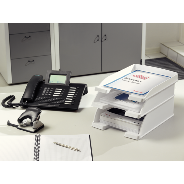 Brevbakke Plus Slim stabelbar hvid