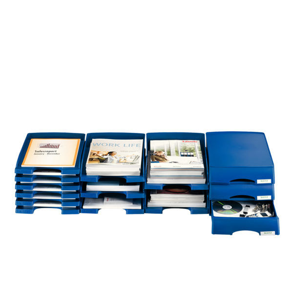 Brevbakke Plus Slim stabelbar blå