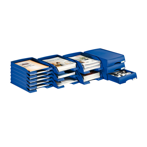Brevbakke Plus Slim stabelbar blå