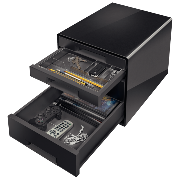 Desk Cube Leitz Dual 4-skuffer sort