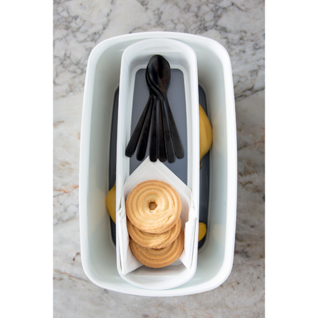 Opbevaringsbakke MyBox lang hvid/blå