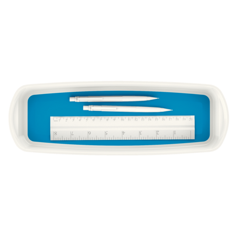 Opbevaringsbakke MyBox lang hvid/blå