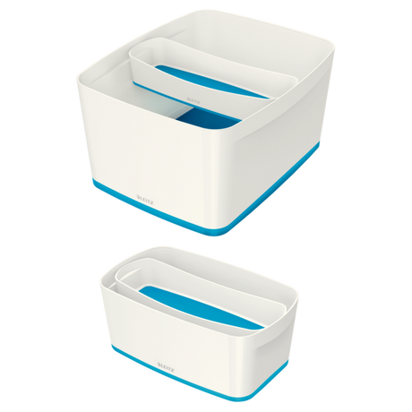 Opbevaringsbakke MyBox lang hvid/blå
