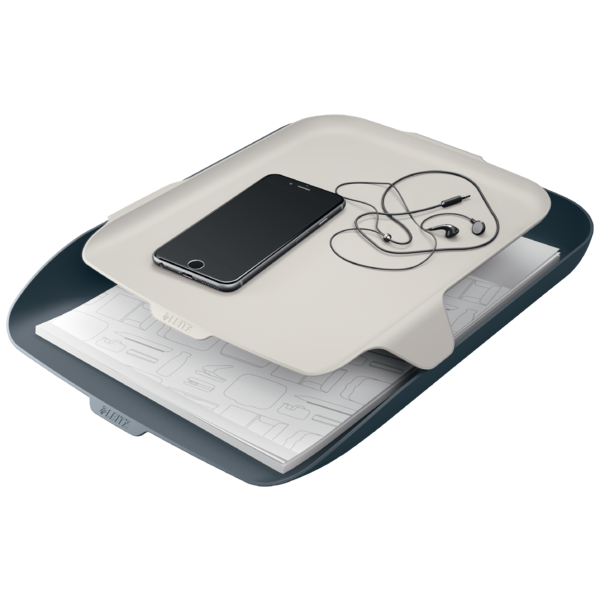 Letter Tray+Organizer Cosy velvet grey