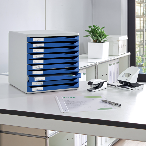 Skuffekabinet 10 skuffer A4 blå