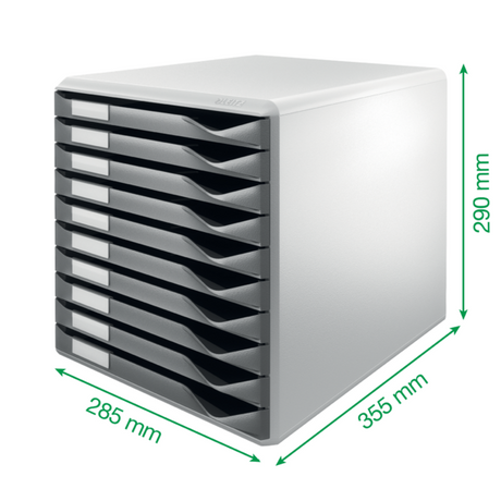 Skuffekabinet 10 skuffer A4 blå
