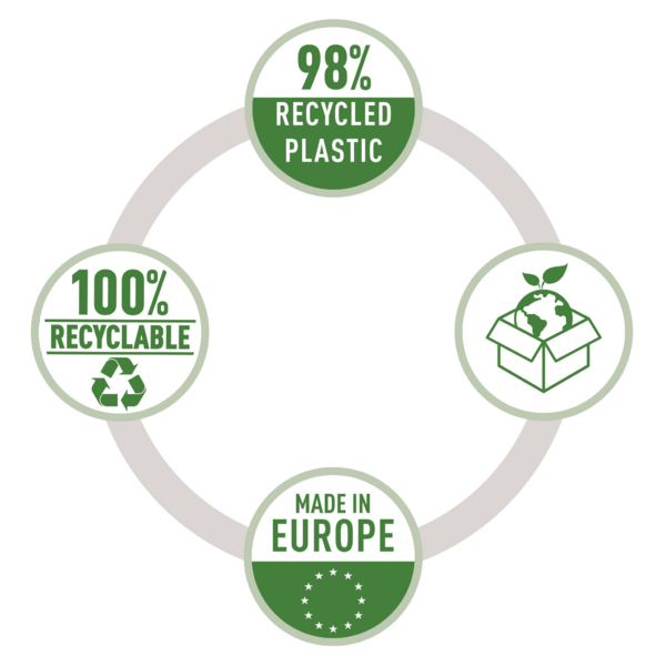 Papirkurv recycle 15 liter sort