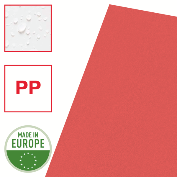 Omslag 105my PP præget A4 rød (100)