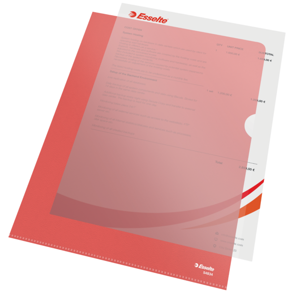 Omslag 105my PP præget A4 rød (100)