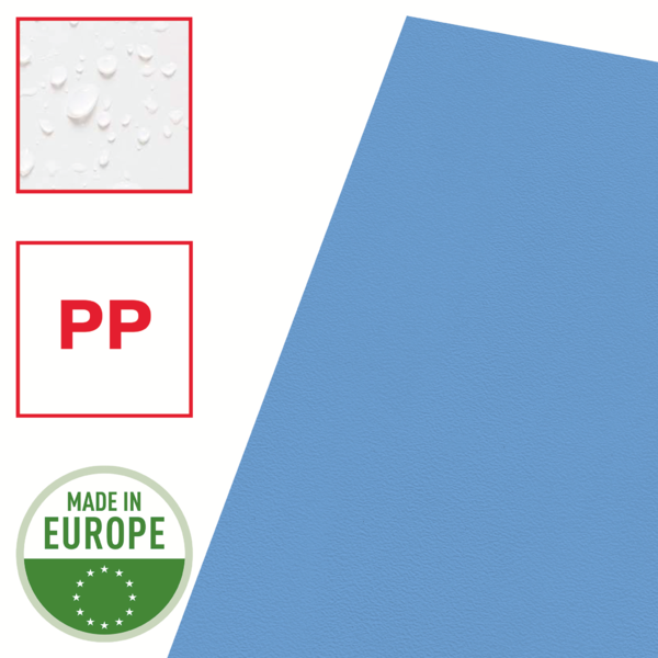 Omslag 105my PP præget A4 blå (100)