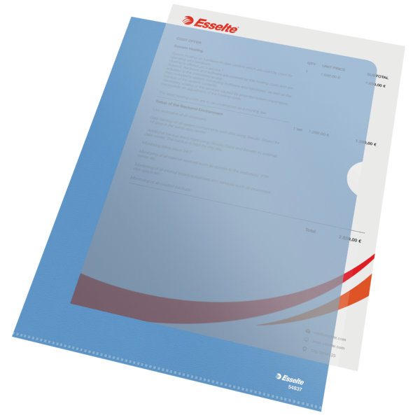 Omslag 105my PP præget A4 blå (100)