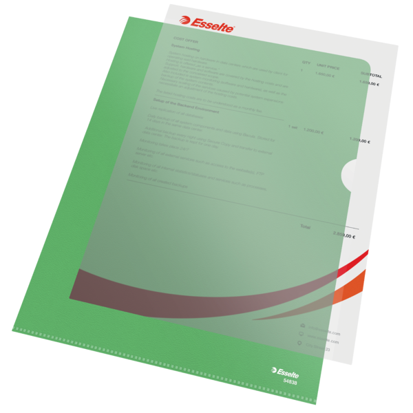 Omslag 105my PP præget A4 grøn (100)